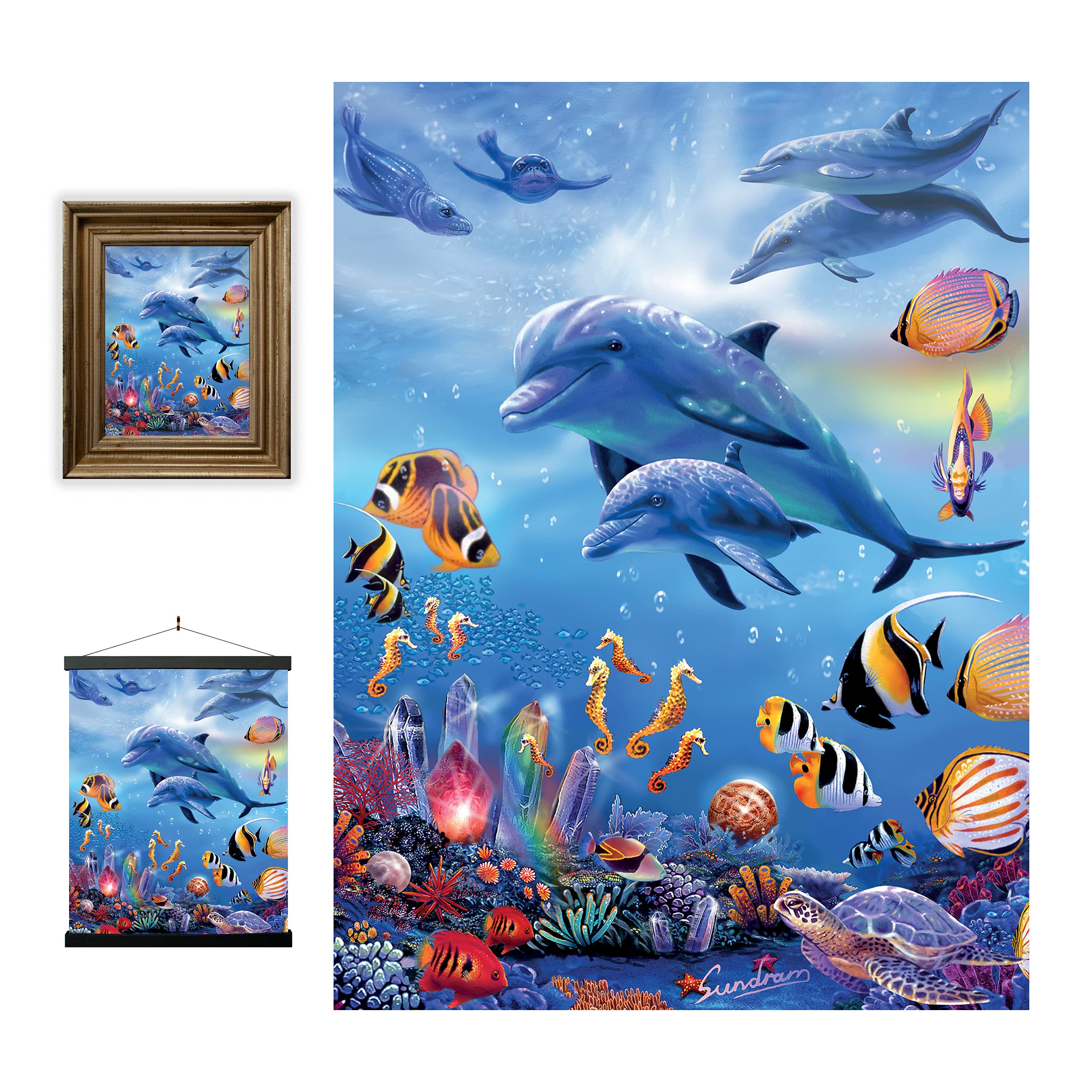 3D LiveLife Lenticular Wall Art Prints - Seahorse Kingdom from Deluxebase. Unframed 3D Coral Reef Poster. A perfect wall filler. Original artwork licensed from renowned artist, Steve Sundram — image 1