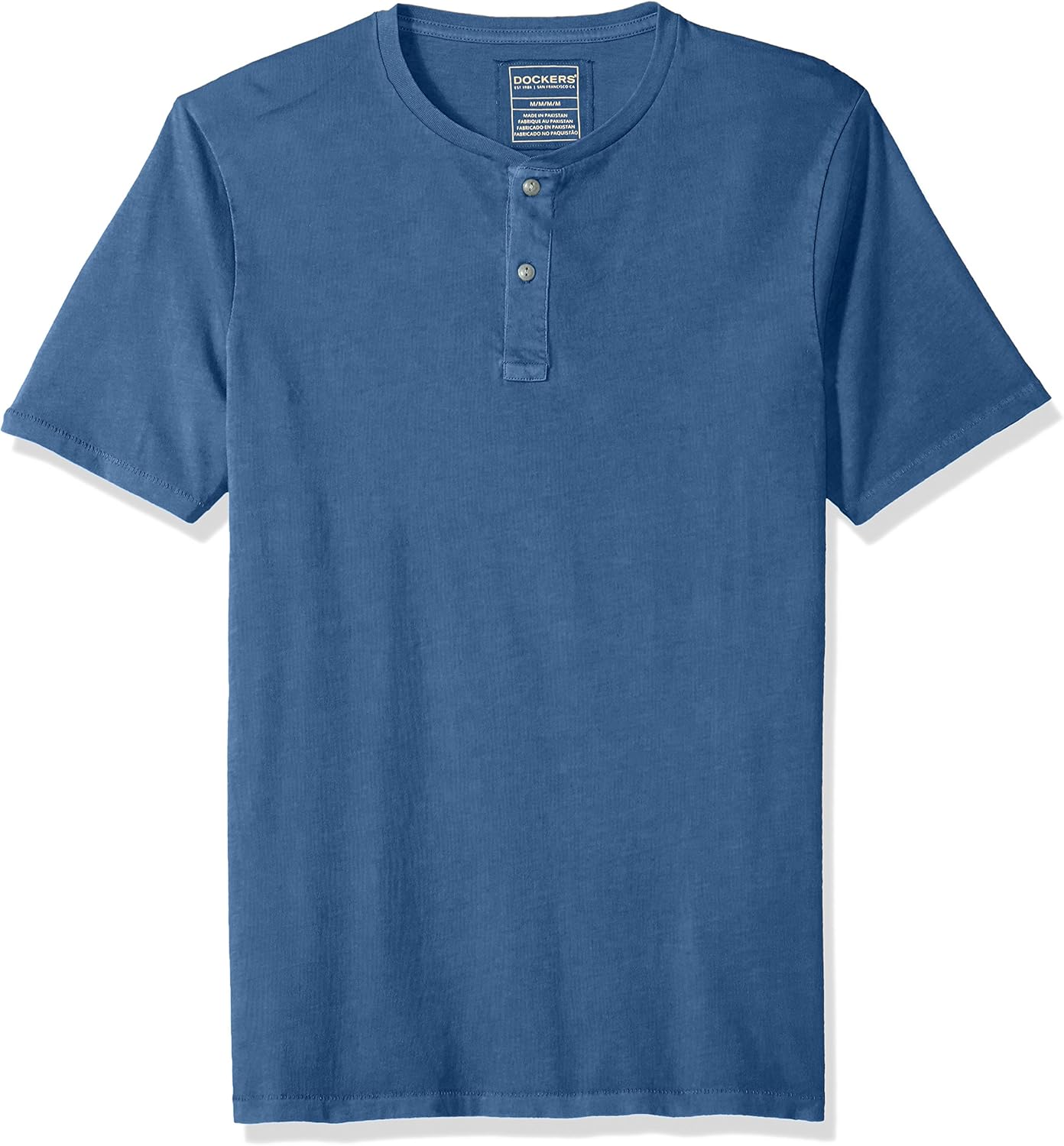 Dockers Henley - Playera de Manga Corta para Hombre, Azul (Copen Blue