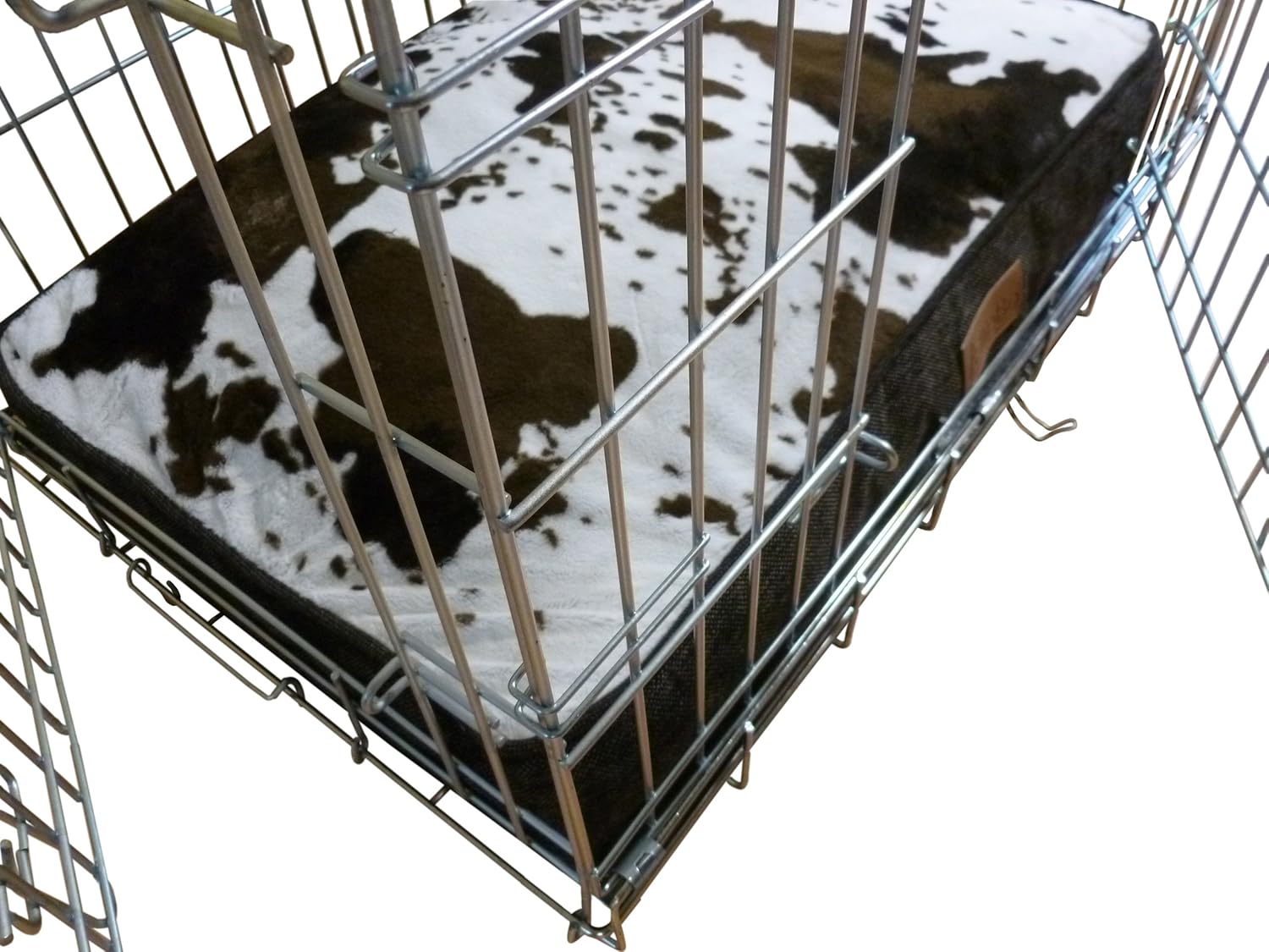 Ellie-Bo Large Dog Bed for 36-inch Dog Cage/Crate - Cowhide Pattern, Faux Cowhide - Image 3