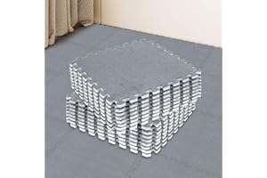 15 Pcs Plush Foam Floor Mat Square Interlocking Carpet Tiles with Border Fluffy Play Mat Floor Tiles Soft Climbing Area Rugs 