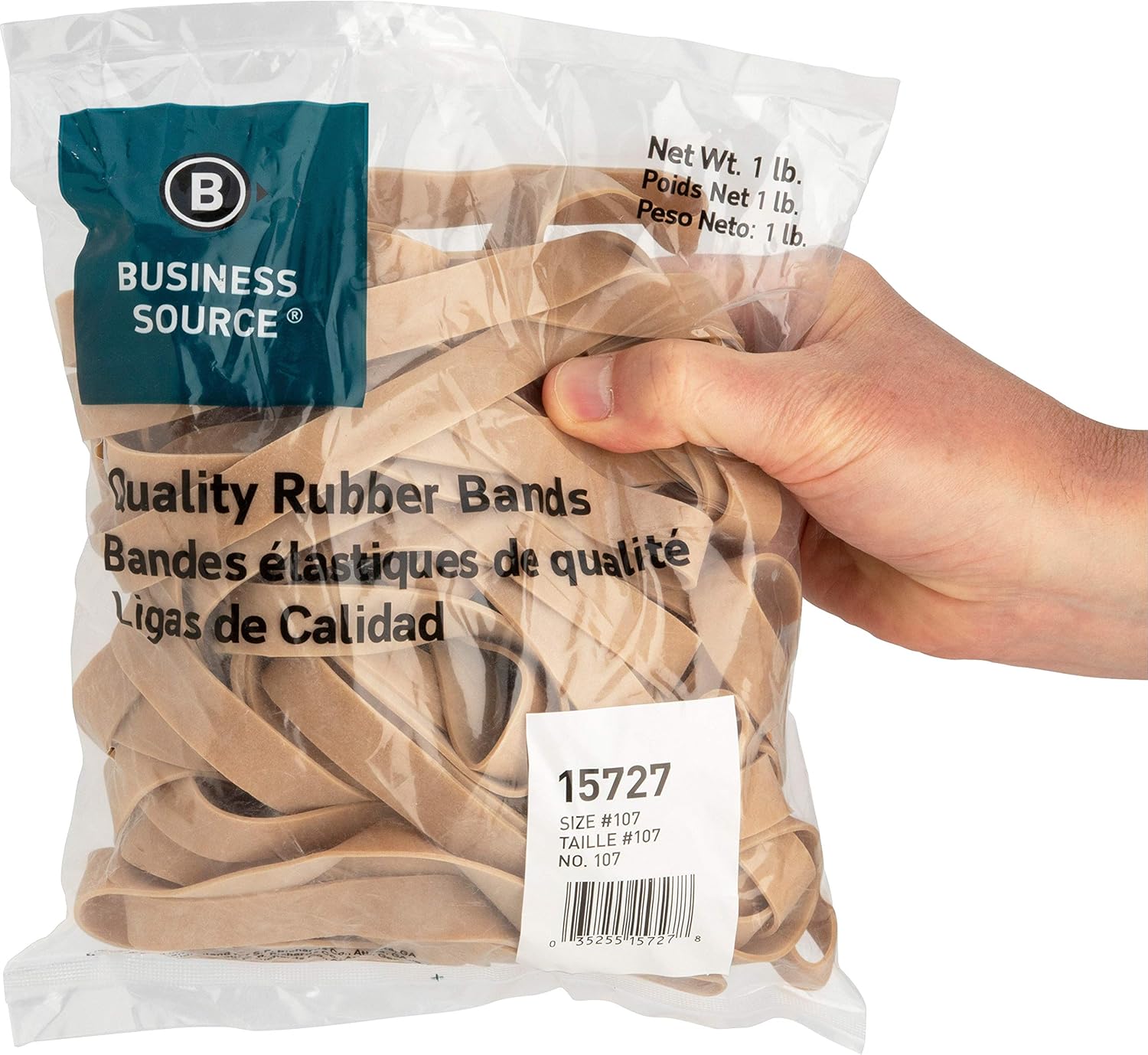 Business Source Size 107 Rubber Bands - 1 lb. Bag (15727), 40 Count : Office Products