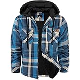 onedog Flannel Jackets for Men Plaid Sherpa Lined Heavyweight Winter Warm Jacket