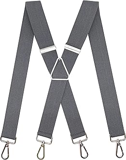 AYOSUSH Vintage Suspenders for Men 4 Snap Hooks for Belt Loops Adjustable X Back
