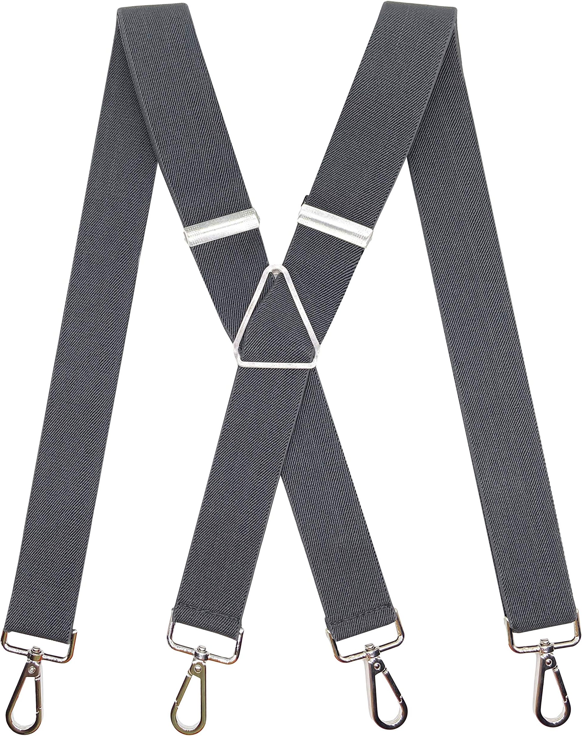 AYOSUSH Vintage Suspenders for Men 4 Snap Hooks for Belt Loops Adjustable X Back