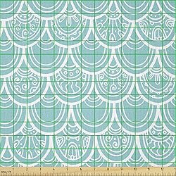 Ambesonne Mermaid Scale Fabric by The Yard, Pastel