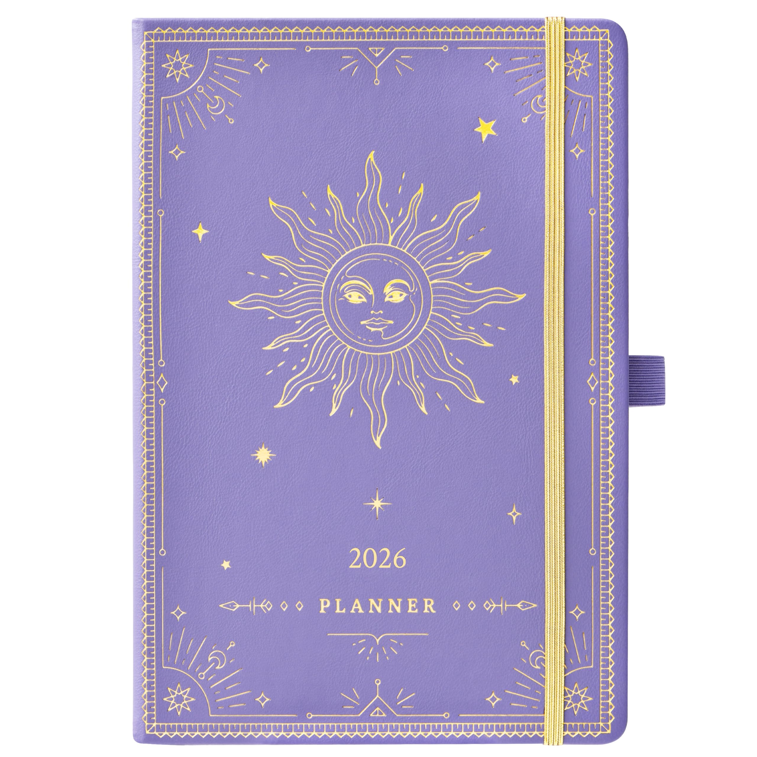 Photo 1 of 2026 Planner - 2026 Weekly Monthly Planner, January 2026 - December 2026, 5.75" x 8.25", Faux Leather Planner 2026 with Back Pocket & 40 Notes Pages - Lavender