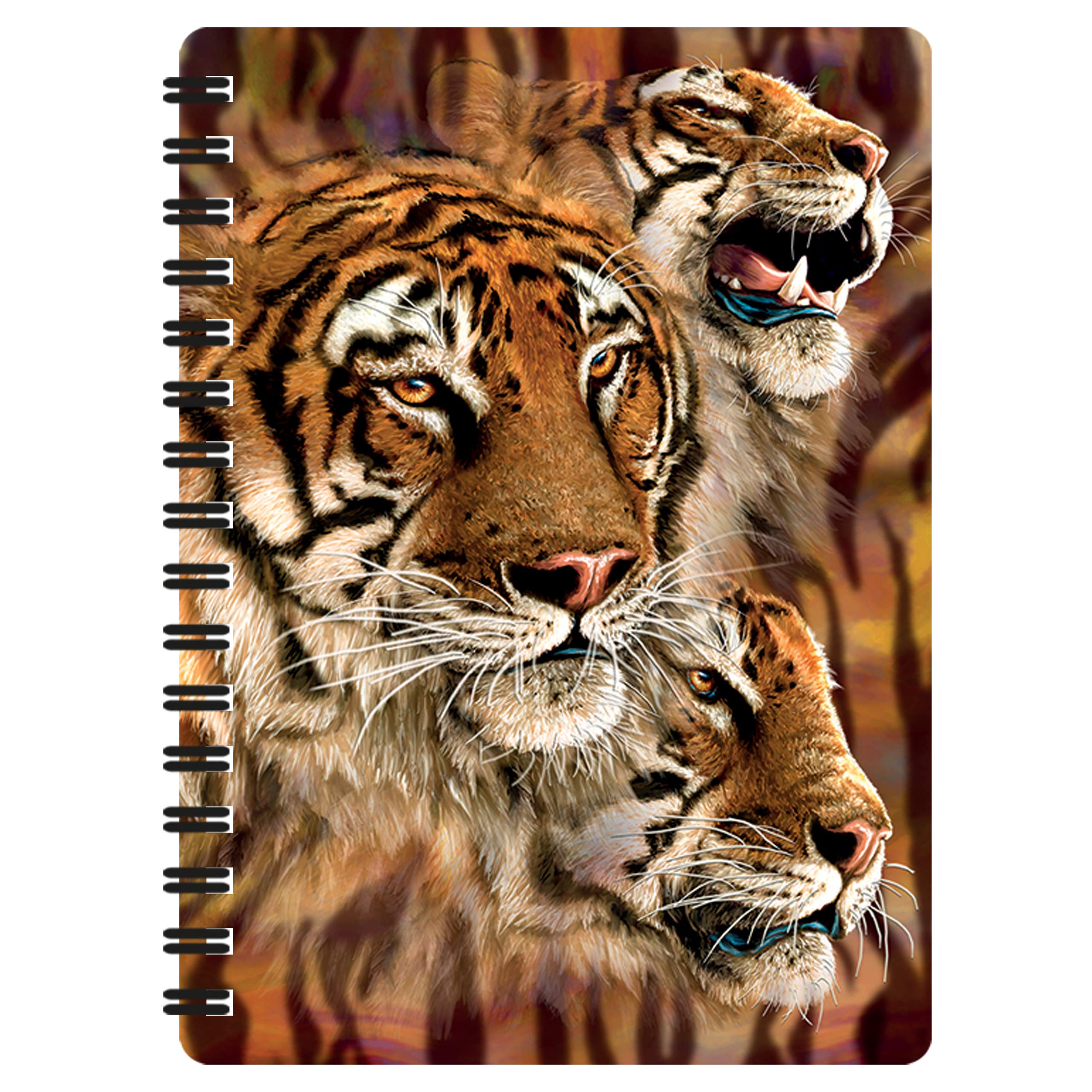 3D LiveLife Jotter - Tiger Stripes from Deluxebase. Spiral Bound A6 Notebook with 80 Plain Recycled Pages. Pocket Sized Animal Notepad, Journal or Drawing Book with Big Cat Cover — image 1