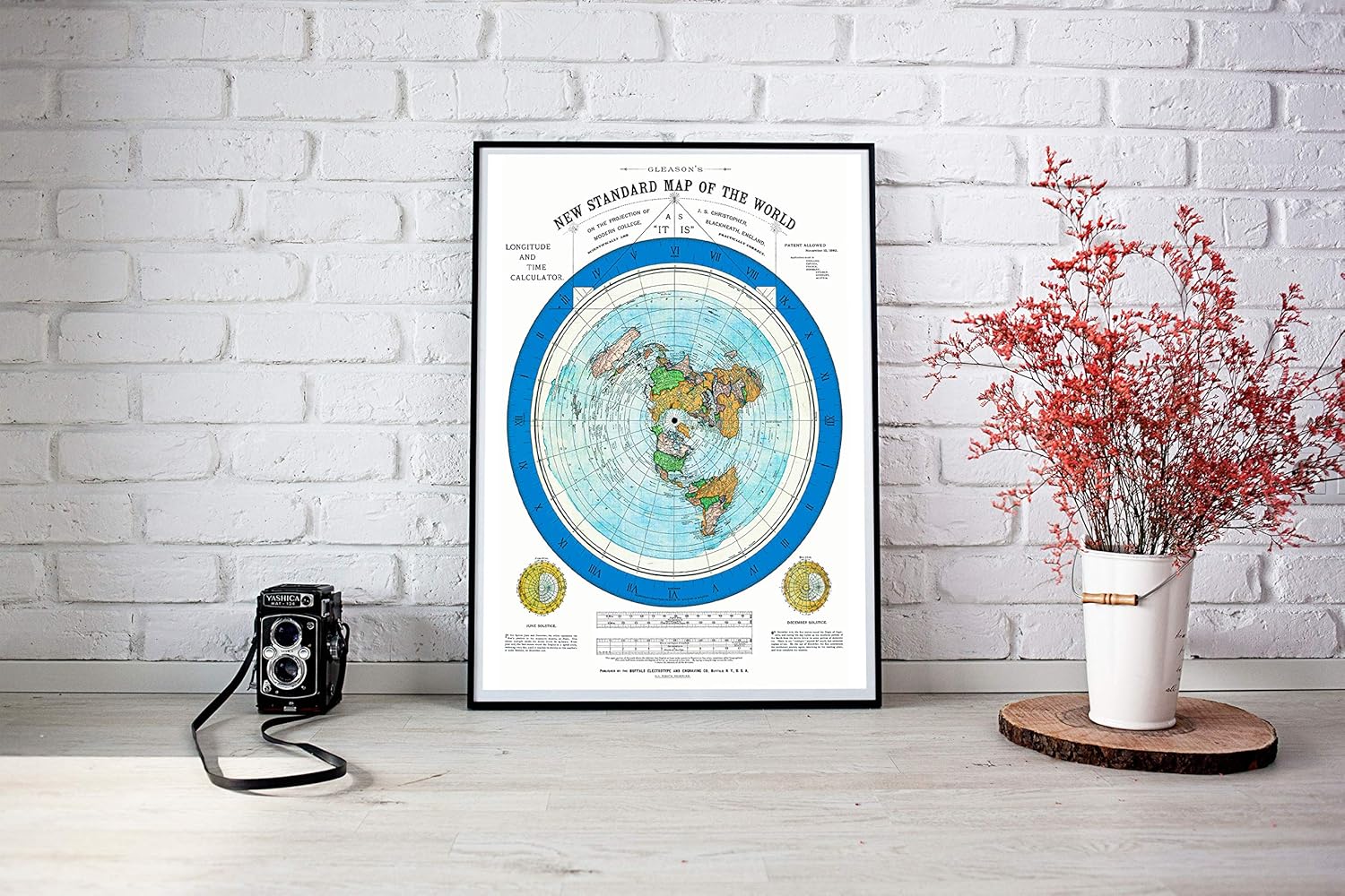Green Ring Riley Creative Solutions 1892 Flat Earth Map Alexander Gleasons New Standard Map Of The World 24 X 36 Large Wall Art Poster Gleason Home Kitchen Wall Art Waterfordcounseling Com