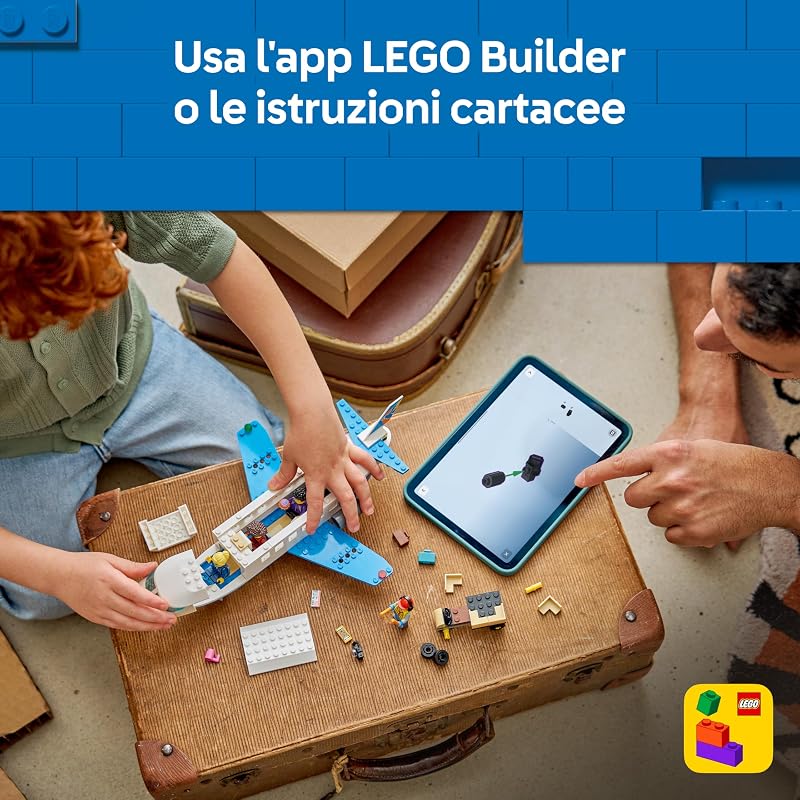 City Jet Passeggeri - Modellino di Aereo Giocattolo da Costruire con 4 Minifigure e Accessori da Viaggio - Giochi Didattici - Idea Regalo di Compleanno per Bambini da 4 Anni in su - 60492