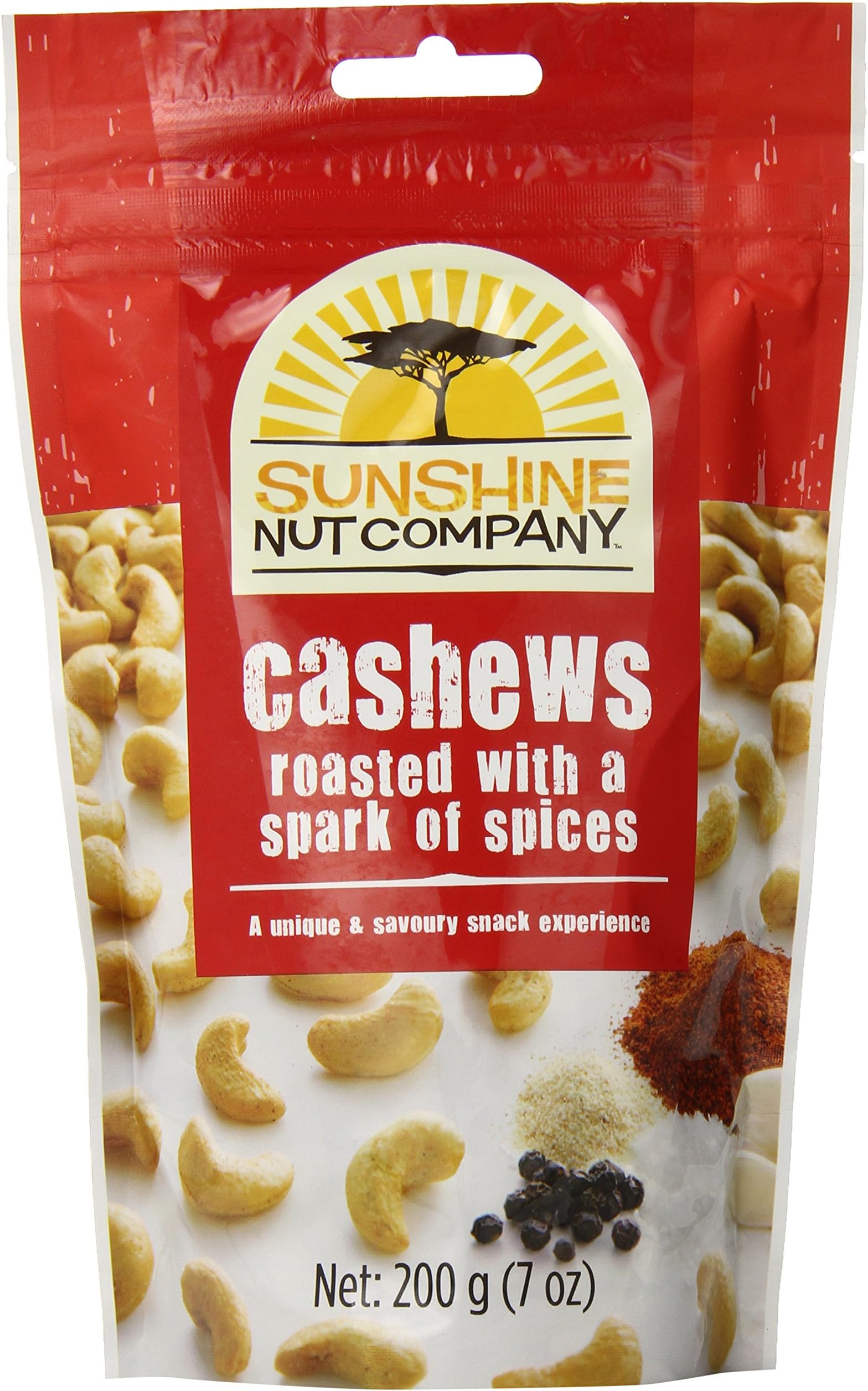 Sunshine Nut CompanyCashews Roasted with a Spark of Spices, 7 Oz (Pack of 6)