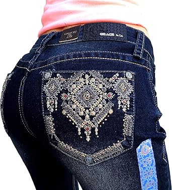 embellished stretch jeans