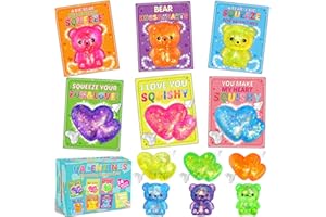 Itscolofy 24 Pack Valentines Day Cards For Kids with Stretchy Balls Toys, Valentines Day Cards for Kids School, Kids Classroom Valentines Exchange Gifts, Valentines Party Favors For Kids