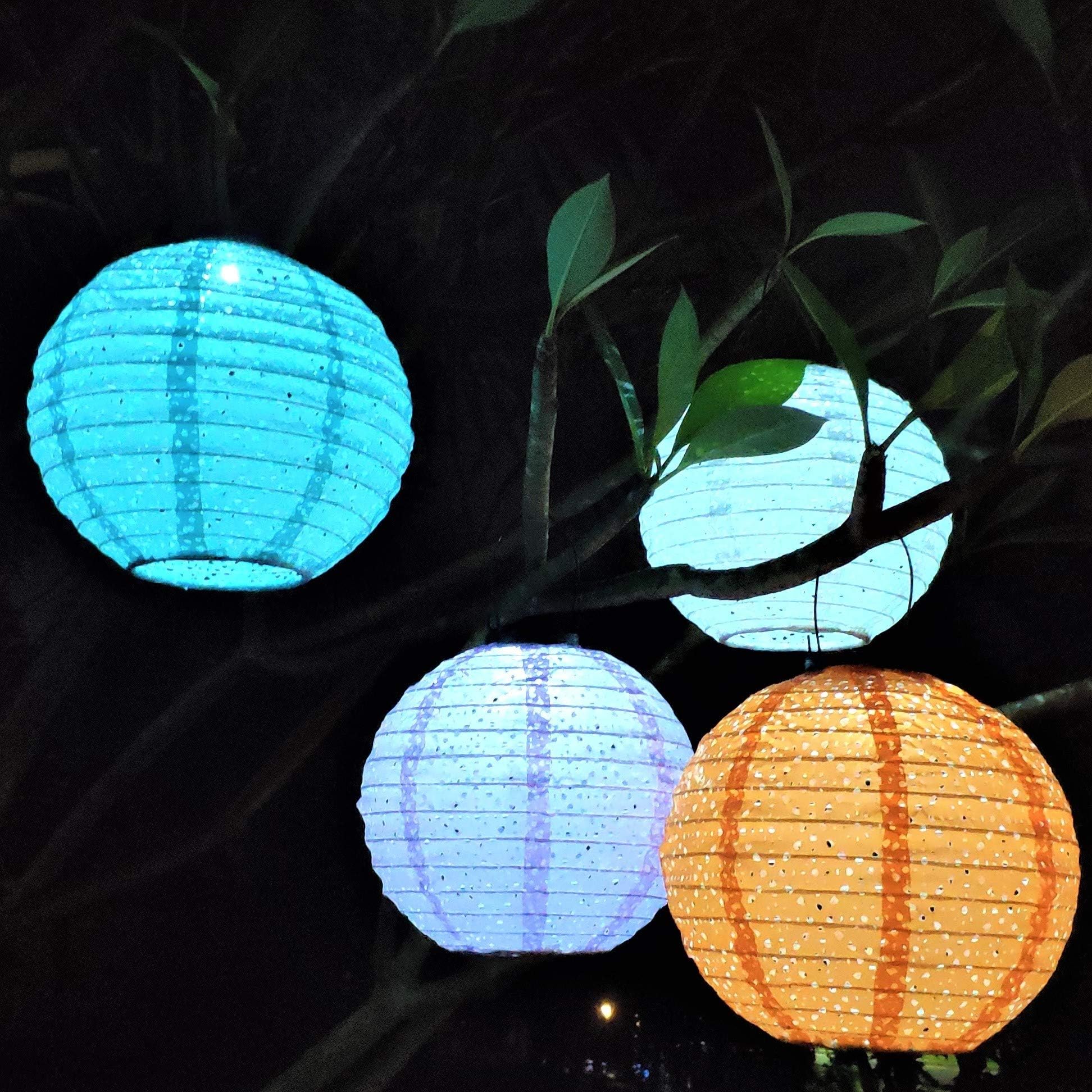 Outdoor Solar Hanging Lantern Lights Decorative, Outdoor Decorations for Garden/Yard/Patio/Porch (Set of 4 Colors)