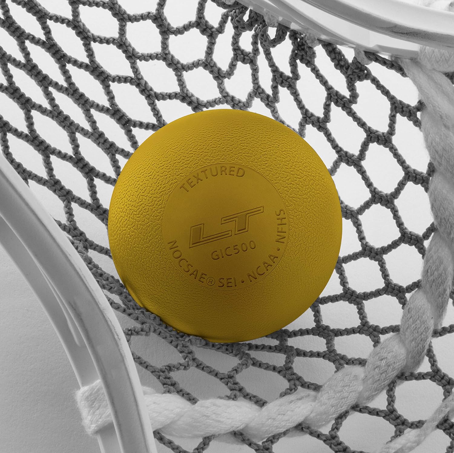 White & Yellow Guardian Innovations Pearl LT Textured Lacrosse Balls