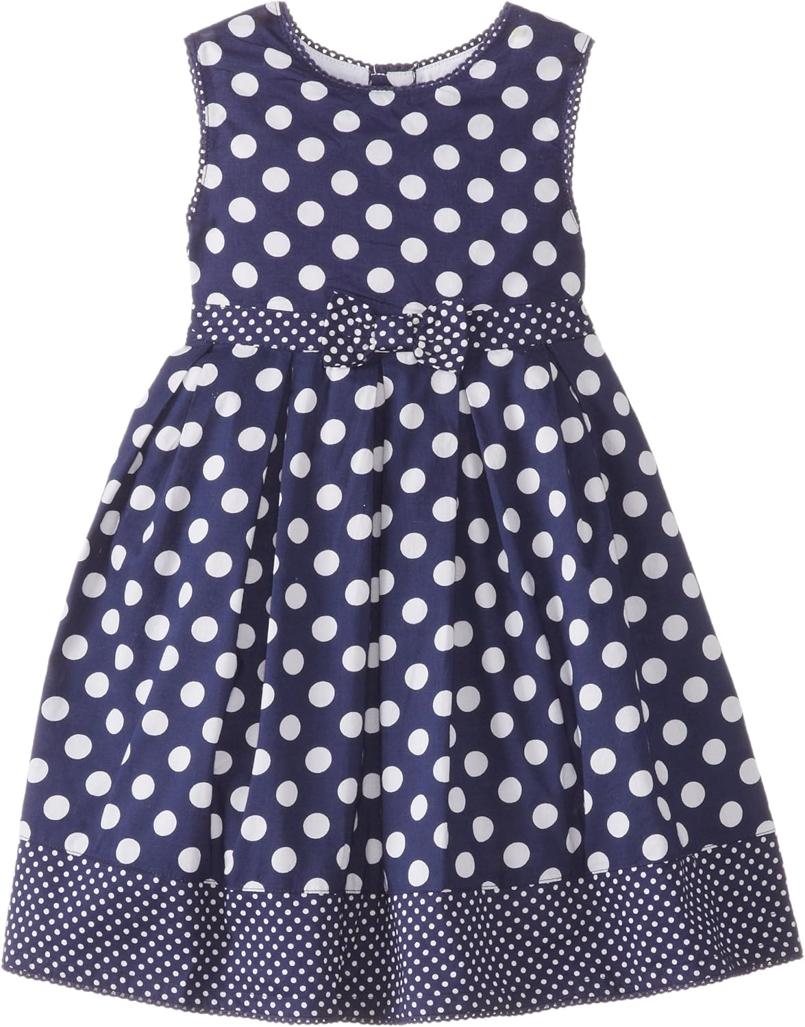JoJo Maman Bebe Baby Girls' Spot Party Dress, Navy, 12 18
