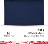 FT Fashion Track Navy Cotton Fabric by the Metre UK 58in 147.5cm 100% Cotton view 2