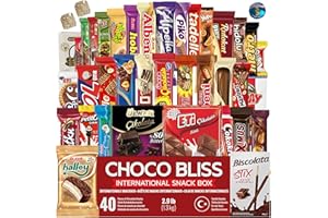 Eastanbul International Snack Box, 40 Chocolate Assortment Bars, Turkish Exotic Snacks, Foreign Exotic Candy Box of Assorted Chocolate for Adults and for Kids, Gift for Holidays & Birthdays