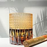 suigetsu Crystal Whiskey Glass, Constellation Etched Design, 320ml Capacity, Modern Astronomical Style (nightfall)