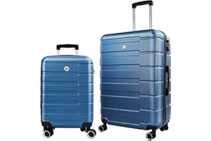 Wqzlyg Luggage Sets 2 Piece,Carry on Hard Shell Luggage Set,Lightweight Suitcase with Spinner Wheels,Travel Luggage Sets 2 Piece 20/24,Dark Blue