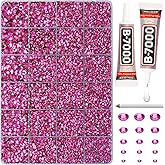 20100Pcs Hot Pink Resin Rhinestones 2,3,4,5,6mm Flatback for Bedazzling Crafting Crafts Clothing Clothes Fabric Shoes Nail Art, Flat Back Gems Diamonds Bedazzler Kit Bulk Jewels Crystals Gemstones