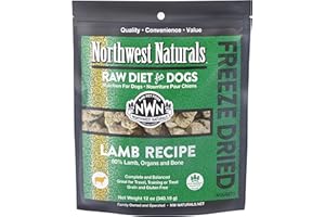 Northwest Naturals Freeze-Dried Lamb Dog Food - Bite-Sized Nuggets - Healthy, Limited Ingredients, Human Grade Pet Food, All Natural - 12 Oz (Packaging May Vary)