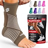 SS Sleeve Stars Ankle Brace with Removable Strap Mocha 10-12 in Medium
