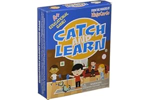 Catch and Learn by PlaSmart - The educational game where you fish for answers, fishing game, spelling, grammar, math, fine motor skills, Includes dry-erase fish, dry-erase marker, fishing rod, Ages 4+