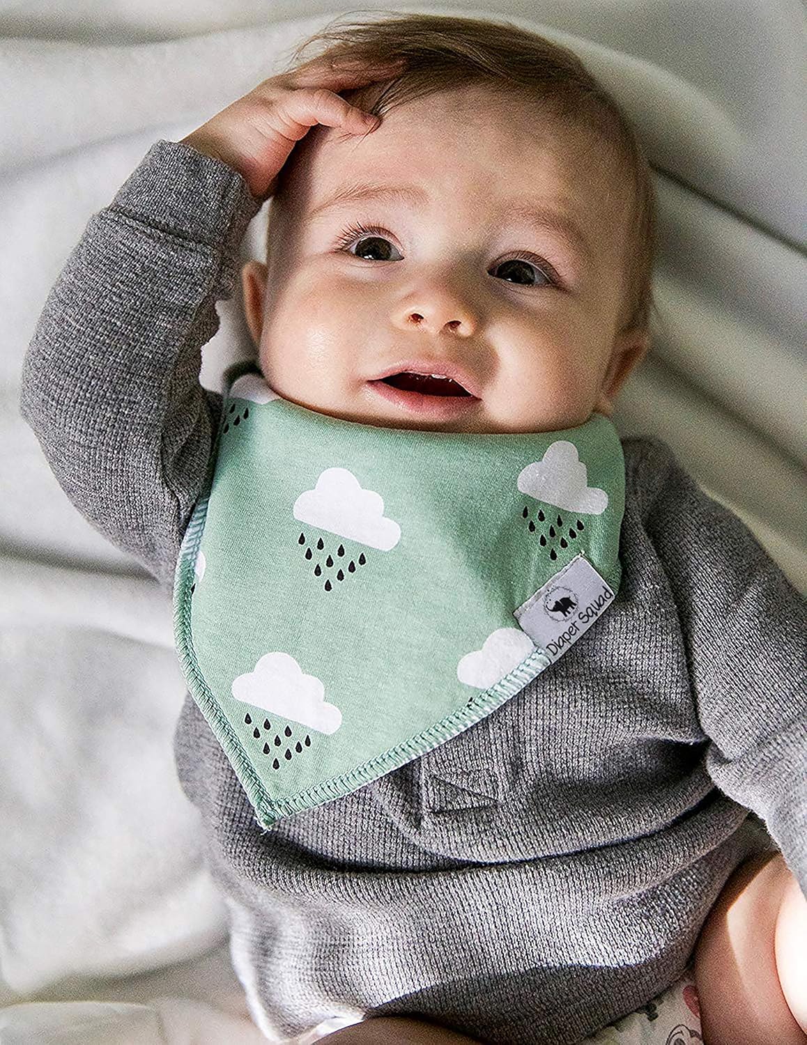 Diaper Squad 100% Organic Cotton Woodland 10-Pack Baby Drool Bandana Bibs for Boys and Girls: Baby