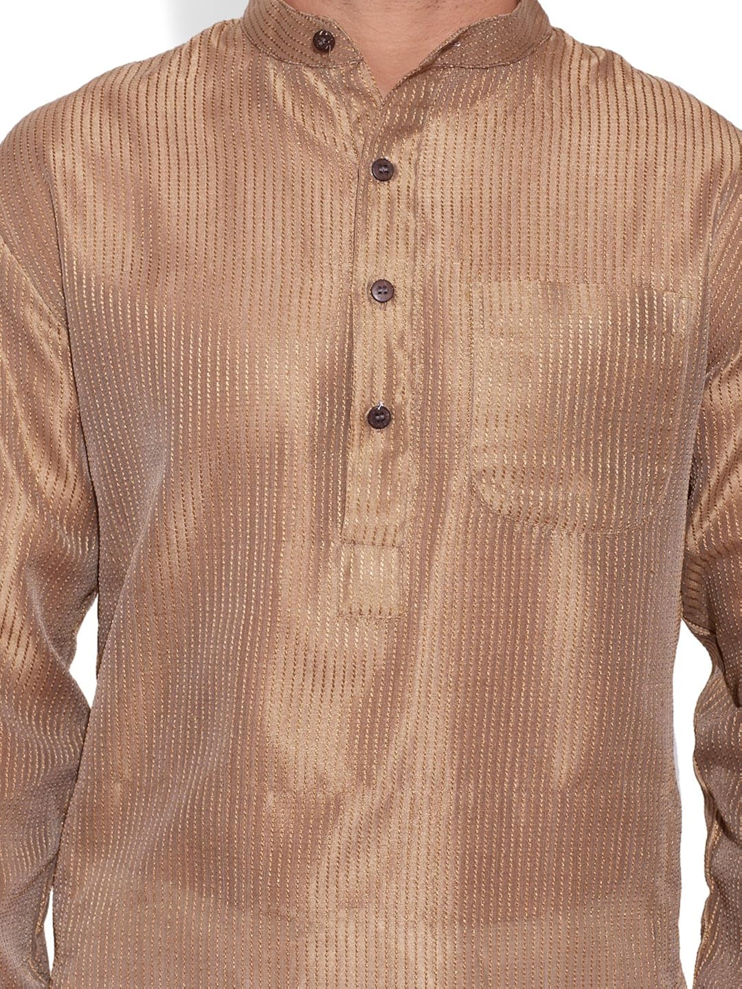 very me men's designer beige faux silk textured long kurta
