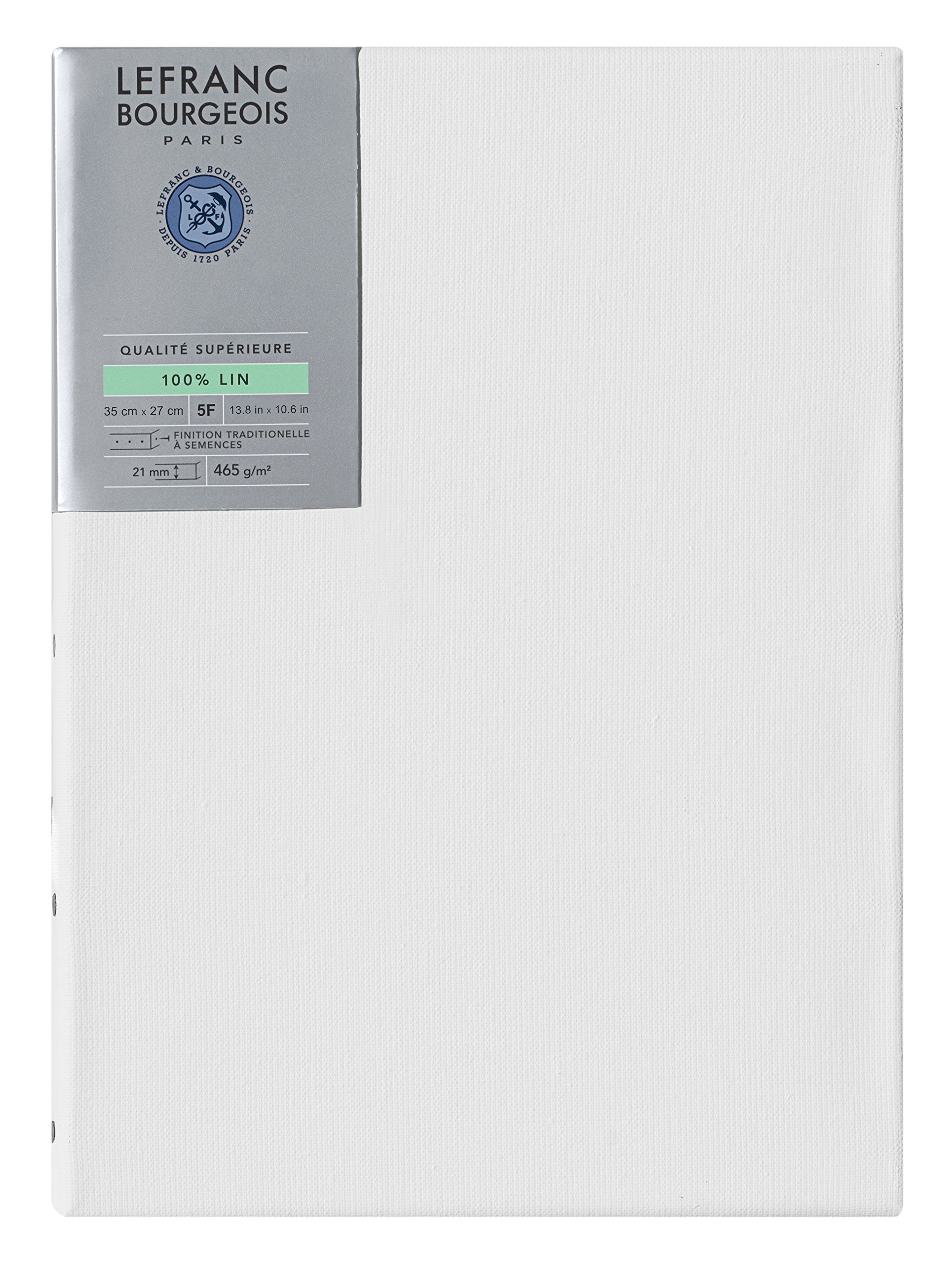 Lefranc & Bourgeois 111203 Stretcher Frame Made from 100% Linen in Premium Quality, Ready to use, Primed with Titanium Dioxide Gesso, Side Nailed on Solid Pine Wood - 5F