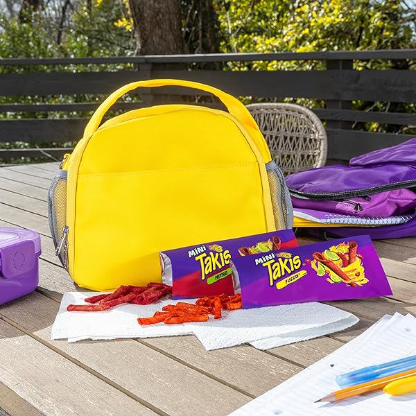 TAKIS MINI 25 PC / 1.23 OZ BITE SIZE VARIETY PACK, ASSORTED FLAVORED MIXED ROLLED TORTILLA CHIPS – (15) FUEGO MINI 1.23 OZ, (10) NITRO MINI 1.23 OZ