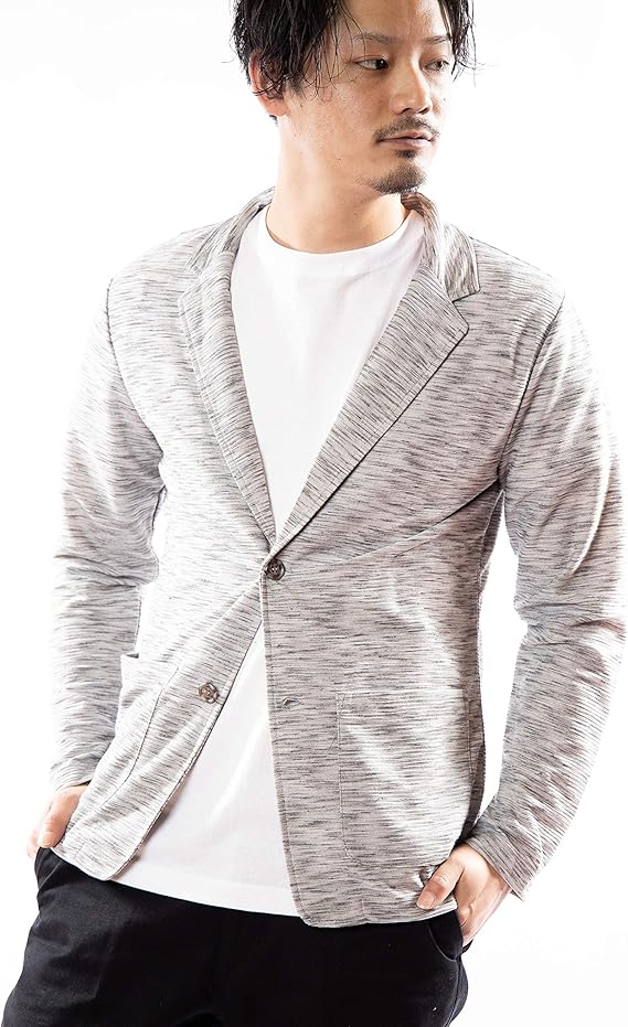 Amazon スコーネ Skkone テーラードジャケット メンズ 長袖 スラブ リップル ストレッチ スリム 細身 無地 杢 ブラック ホワイト サマージャケット ストレッチジャケット クールビズ カジュアル ビジネス 吸汗 速乾 仕事着 お洒落 コート ジャケット 通販