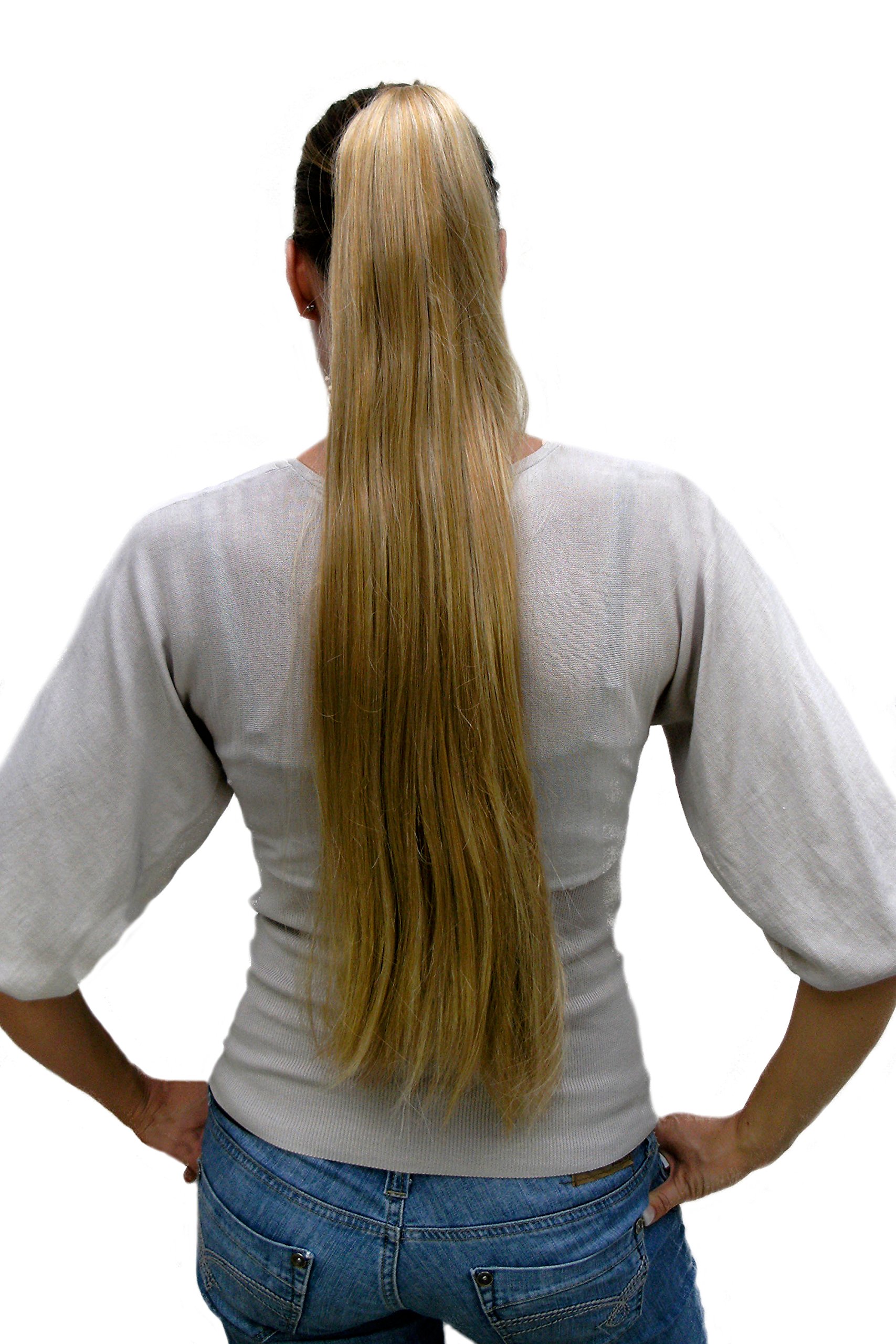 Hairpiece PONYTAIL very long straight BLONDE blond (T113 Colour 611B)