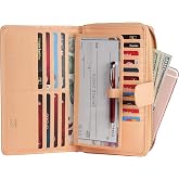 Mou Meraki Big Fat RFID Blocking Leather Organizer Checkbook Wallets For Women - Clutch