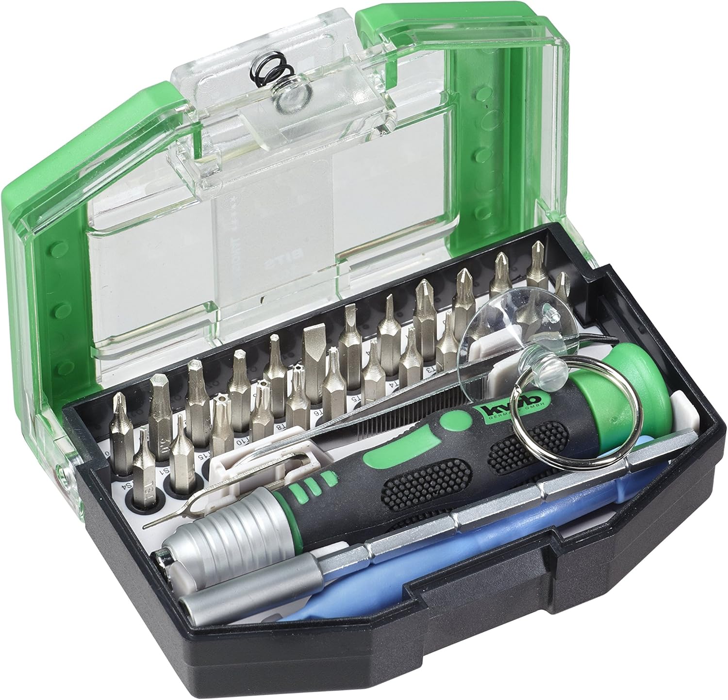 kwb bits for bytes, bit box, 30-TLG incl. Bits, quick-change bit holder, plastic lever tool