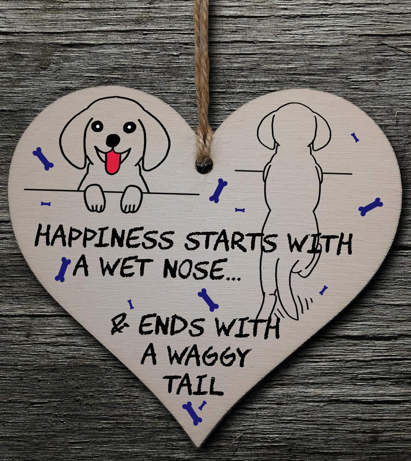 Handmade Wooden Hanging Heart Plaque Gift Perfect for Dog Lovers Pet Keepsake Novelty Decoration - Image 3