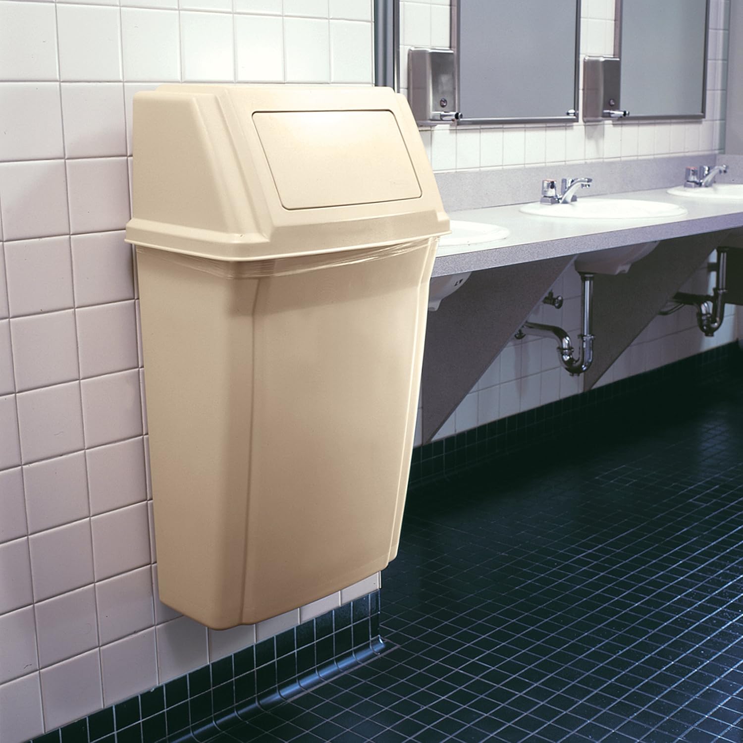 Rubbermaid Commercial Products-FG782200BEIG Slim Jim Wall Mounted Container, 56.8 L - Beige: Waste Bins: Industrial & Scientific