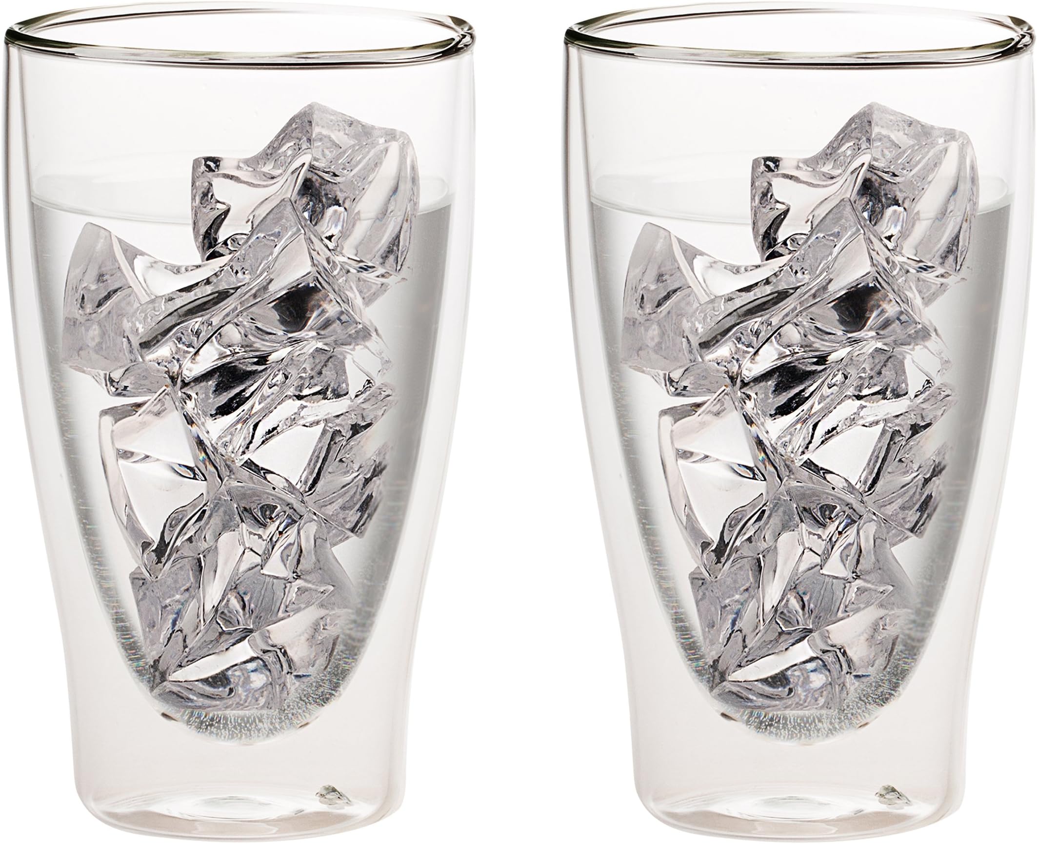 Levivo Double-Walled Thermal Glass 400 ml, perfect as a coffee glass or tea glass, hand-blown thermal glasses, heat resistant, hand crafted, scratch resistant and dishwasher safe, set of 2