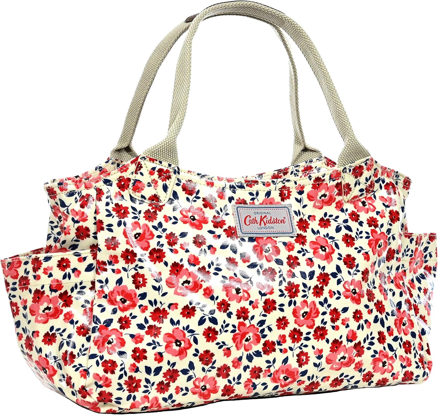 Cath Kidston Day Bag Island Flowers in Vanilla Blue Oilcloth Amazon.co