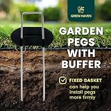 Green Haven 100 Pack Garden Pegs Heavy Duty Membrane Stakes 15cm Galvanised view 2