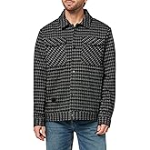 KARL LAGERFELD Men's Collared Patterned Chest Pockets Relaxed Fit Shirt Jacket