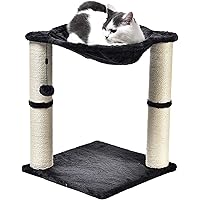 Amazon Basics Cat Tower with Hammock and Scratching Posts for Indoor Cats, 15.8 x 15.8 x 19.7 Inches, Gray