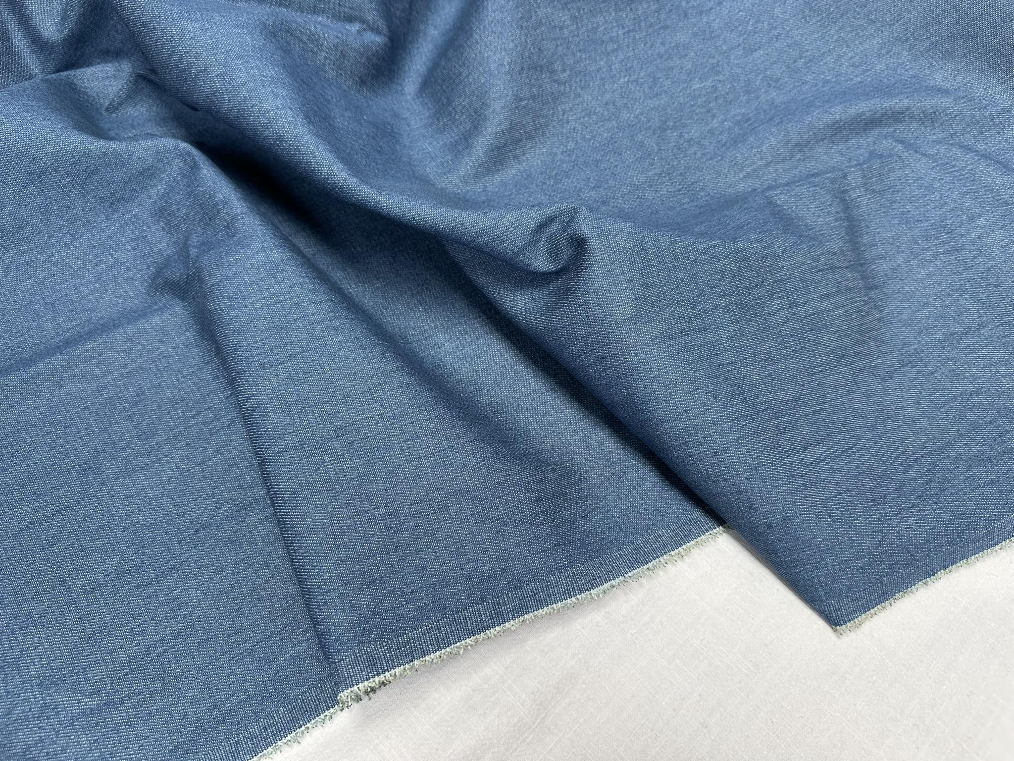 Denim Jeans Fabric Cotton Material Dressmaking Light Upholstery Dressmaking Home Decor - 180cm Wide (Denim Blue, 3 Metres)