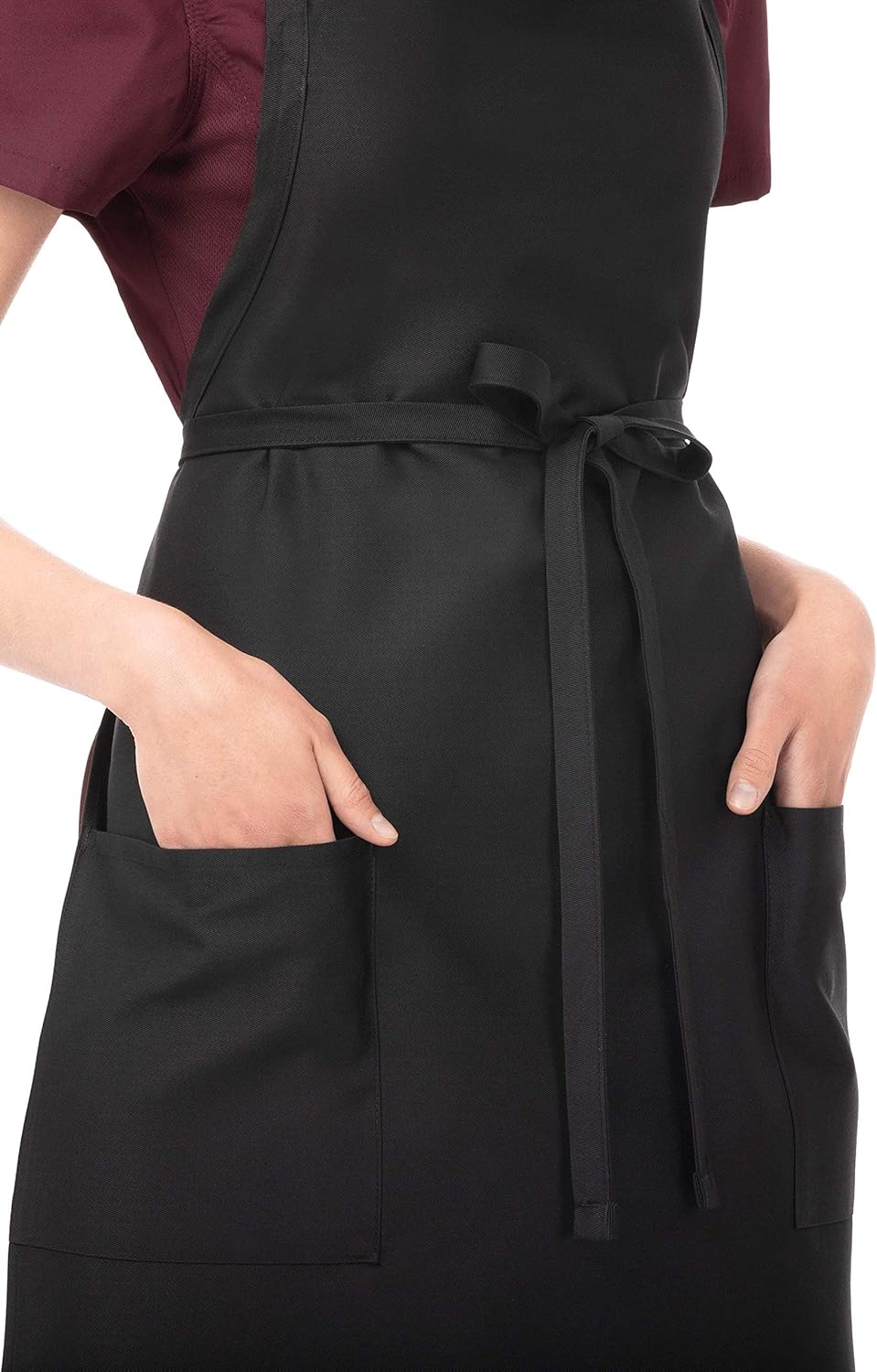 Chef Works Two Patch Pocket Bib Apron (F53), Black, Medium: Kitchen Aprons: Clothing