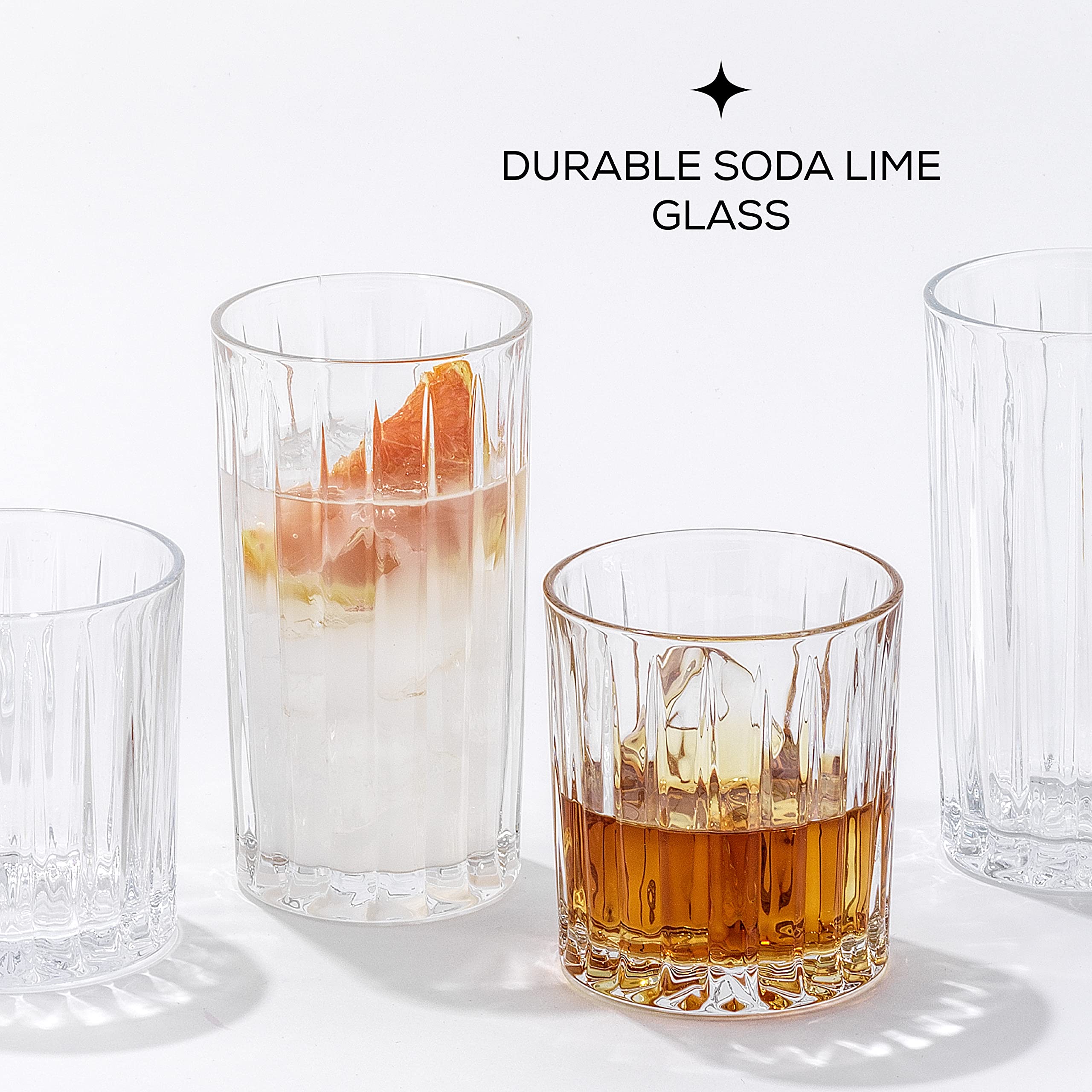 Ribbed Glassware Set