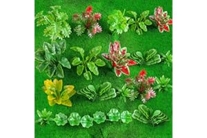 CCINEE 100pcs Mini Model Trees Plants Flowers Green Shrubs Bush Model for Fairy Garden Diorama Train Scenery Railway Sand Arc