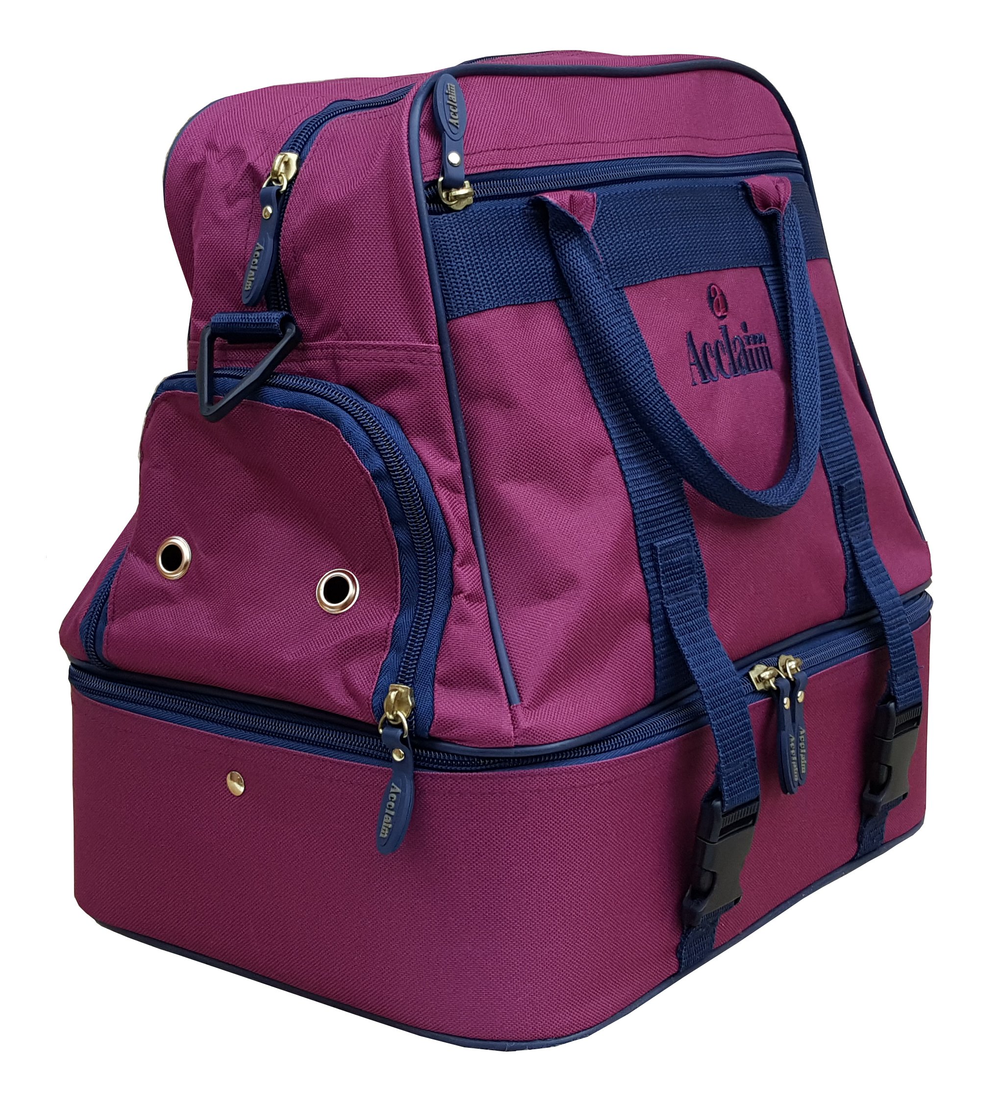 Acclaim Farne Nylon Four Bowl Level Lawn Flat Green Short Mat Bowls Bag (Burgundy/Navy Blue)