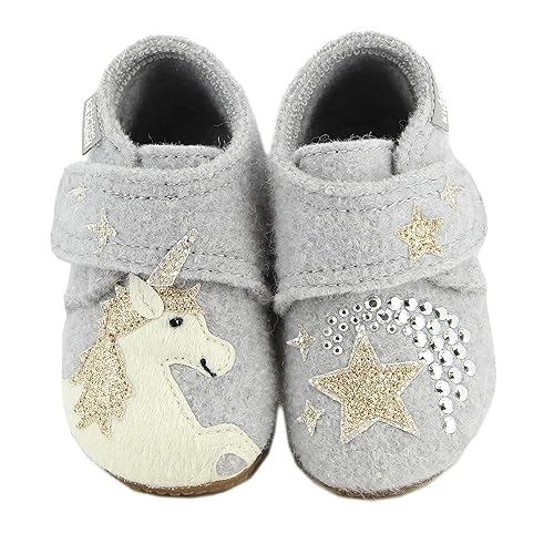 Living Kitzbühel Baby Mädchen Babyklett. Einhorn Hausschuhe