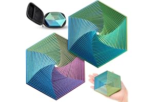 Seenelling 2 Pcs Fractal Fidget Hexagon 4.72 Inch 3D Printed Anti Stress Sensory Tool for Adults Mindful Meditation Tool Geometric Hexagon Spiral for Anxiety Relief Christmas Birthday Gift(Multicolor)