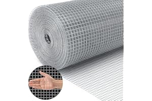 Land Guard 19 Gauge Hardware Cloth, 1/2 inch Chicken Wire Fence, Galvanized Welded Cage Wire Mesh Roll Supports Poultry Netting Cage Fence………